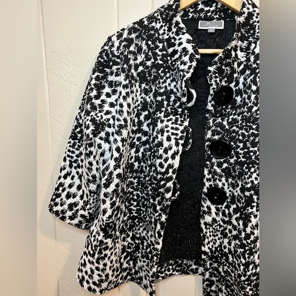 JM Collection Leopard print Jacket black and white - Picture 4 of 8